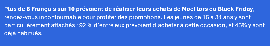 Plus de 8 Français sur 10 prévoient de réaliser leurs achats de Noël lors du Black Friday