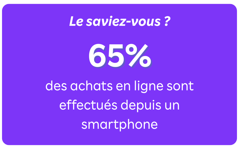 le saviez-vous 65% achats en ligne effectues depuis un smartphone