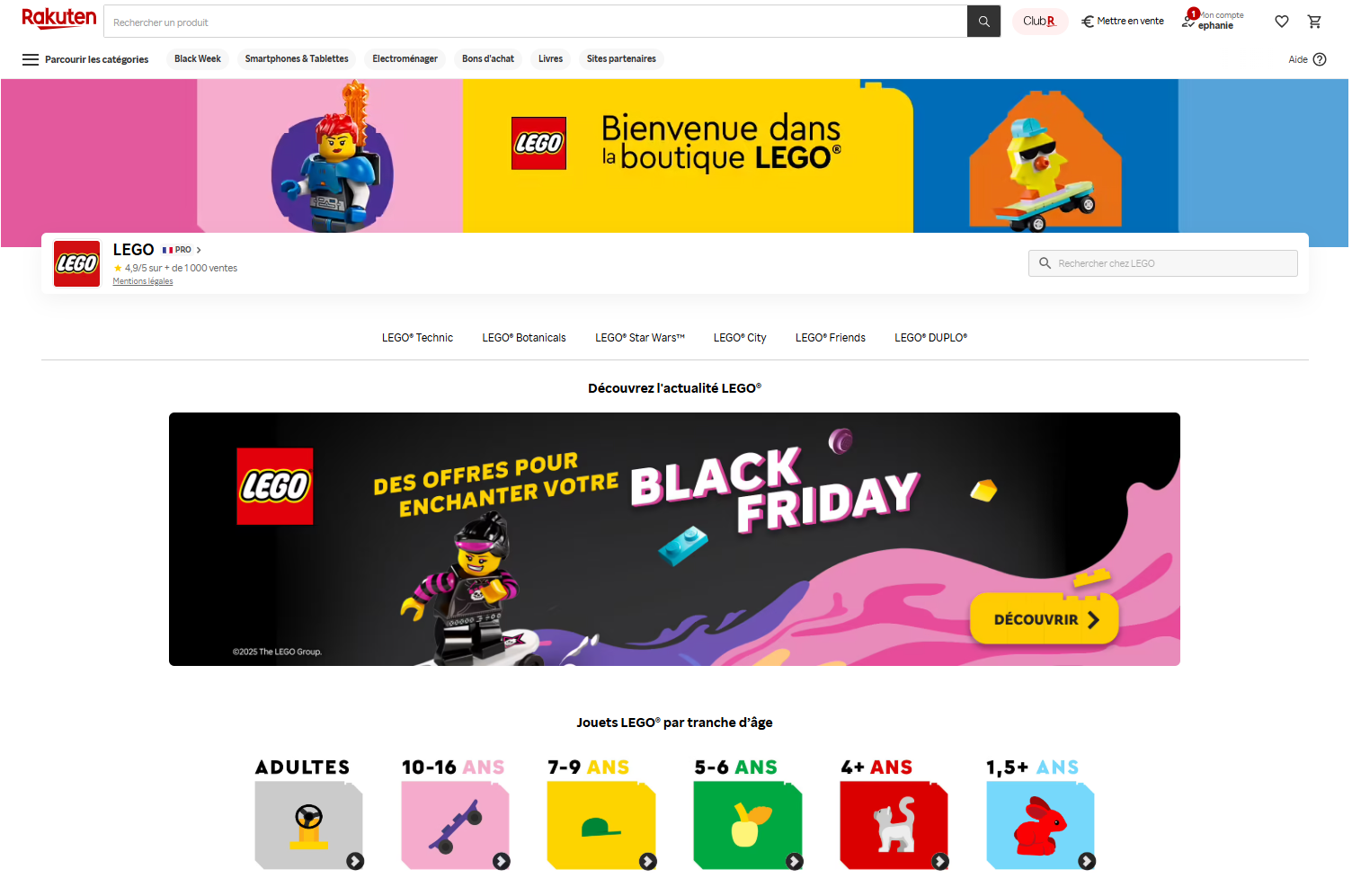 boutique lego sur rakuten